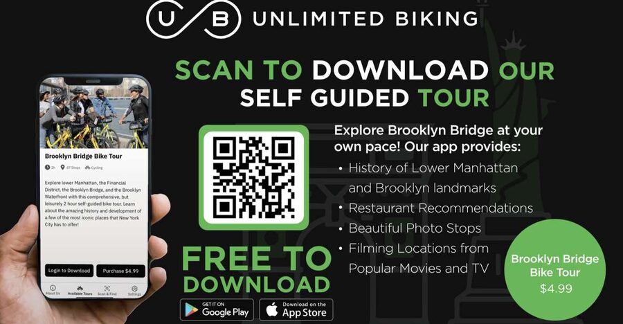 Brooklyn Bridge Self-guided Bike Tour App - Audio + Written - What you get at the Lower Manhattan stops