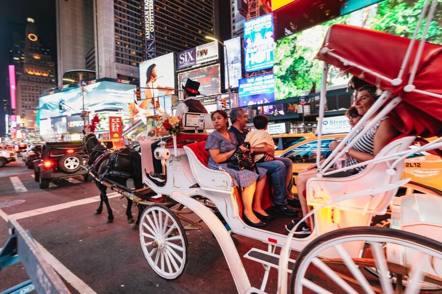 Central Park, Rockefeller & Times Carriage Ride (4 Adults) - Fifth Avenue, the Apple icon, and Rockefeller Center