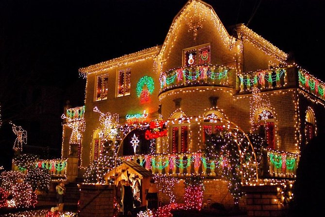 Dyker Heights Christmas Lights and NYC Skyline View Bus Tour - Battery Park City at sunset