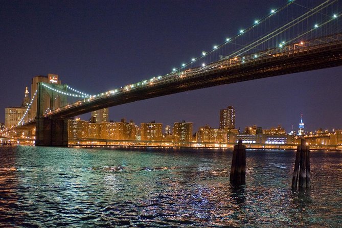 Dyker Heights Christmas Lights Tour - Fulton Ferry and the Manhattan skyline