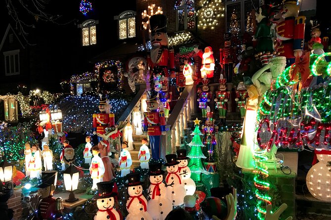 Dyker Heights Christmas Lights Tour from Times Square - Walking among the decorated houses