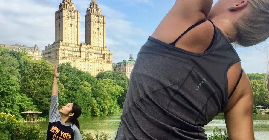 New York City: Central Park Yoga and Walking Tour - Walking through the park while the city wakes up