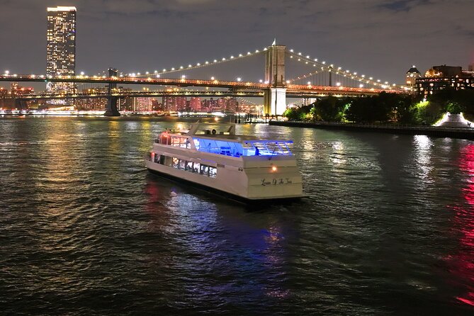 New York City Dinner Cruise with Live Music - Manhattan Bridge and Brooklyn Bridge from below