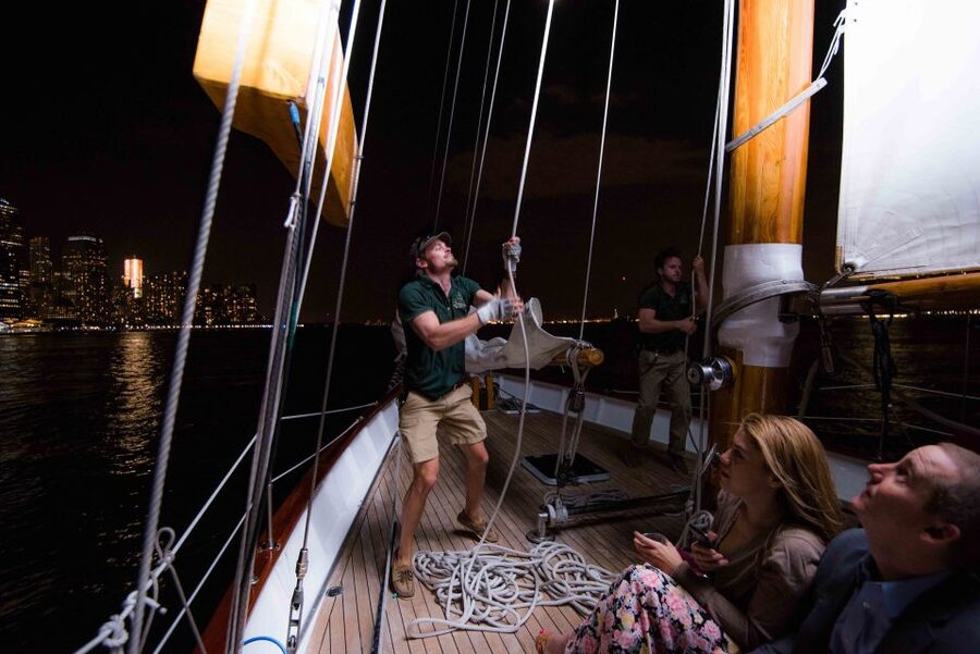 New York City Lights Schooner Cruise - Meeting the Statue of Liberty from the water