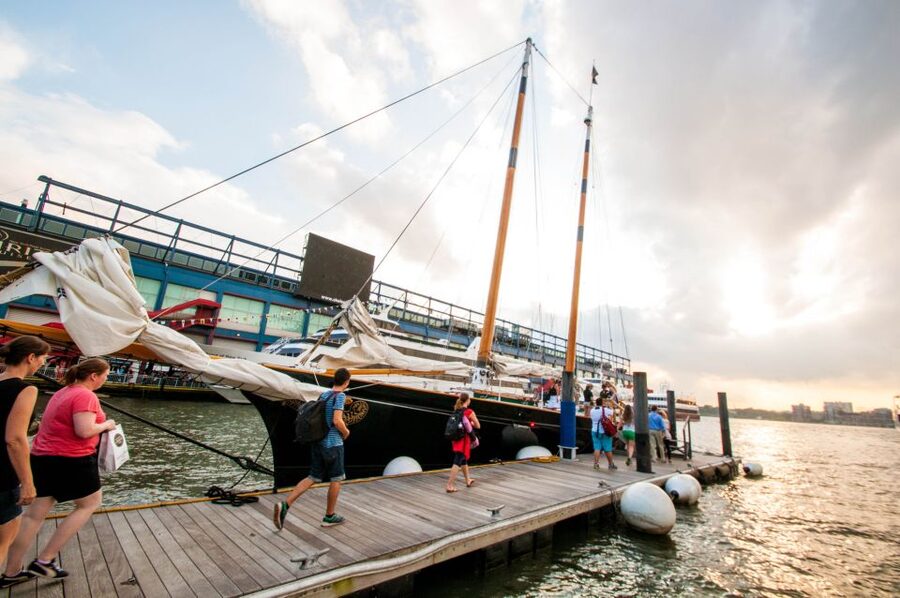 New York City: Sunset Sail Aboard a Schooner - Ellis Island and the approach to Lady Liberty