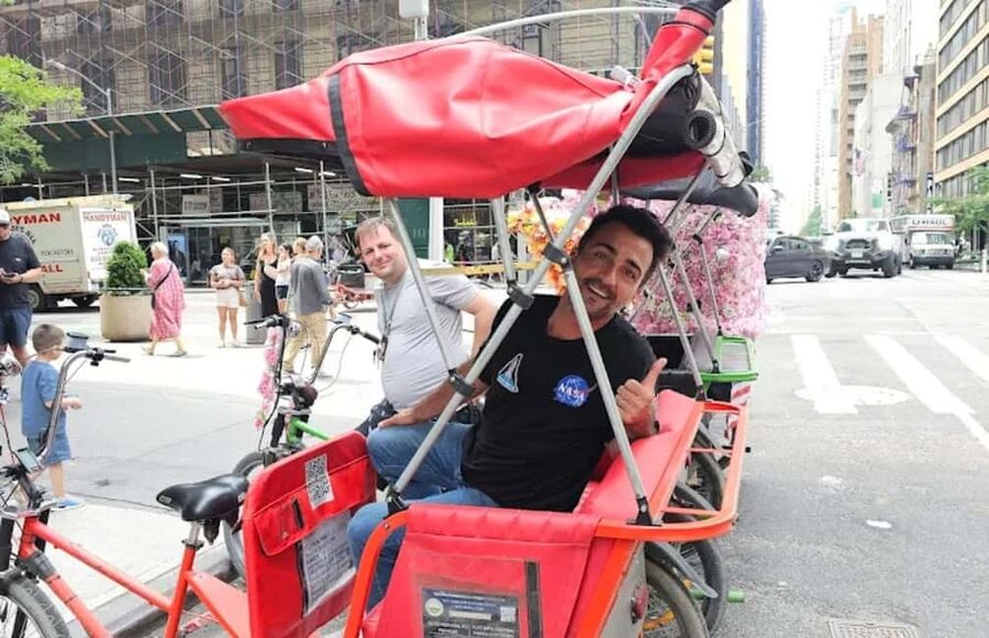 New York City: Top-Rated Central Park Pedicab Tour - Bow Bridge and the Manhattan skyline