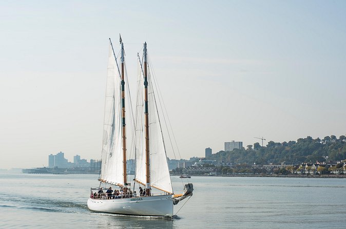 New York Fall Foliage Sail up the Hudson River - Passing beneath the George Washington Bridge