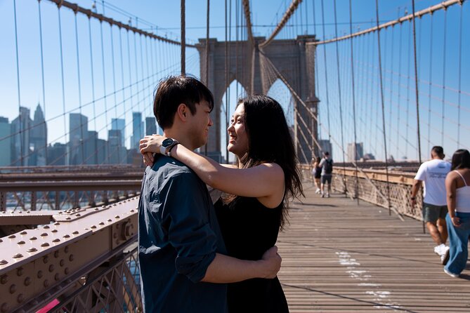 New York Flying-dress photoshoot with iconic NYC views - Starting beneath the Brooklyn Bridge
