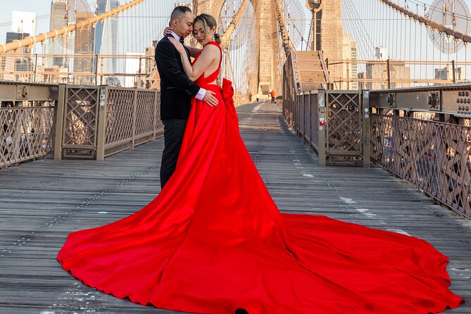 New York Flying-dress photoshoot with iconic NYC views - DUMBO if the clock allows