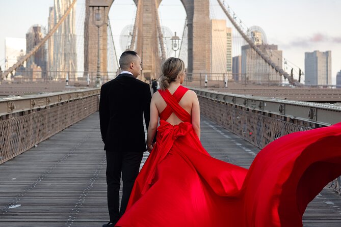New York Flying-dress photoshoot with iconic NYC views - Timing, directions, and the public setting