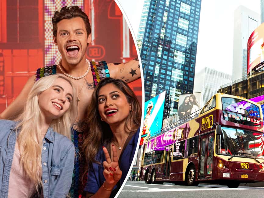 New York: Madame Tussauds and Big Bus Hop-on Hop-off Tour - From Broadway scenes to the Glow Gala runway