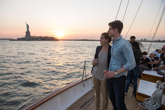 New York Sunset Schooner Cruise on the Hudson River - The Statue of Liberty at sunset