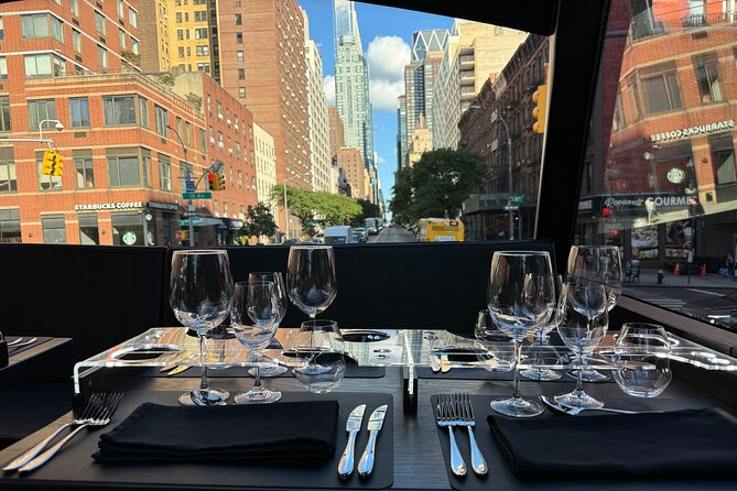 NYC Bustronome Gourmet Sightseeing Dinner tour Panoramic Bus - Dinner and sightseeing in one moving room