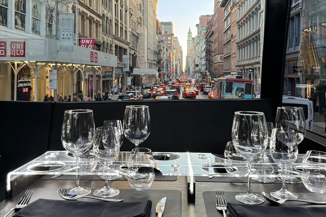 NYC Bustronome Gourmet Sightseeing Lunch Panoramic Bus - Drinks, mocktails, and the extra-cost warning
