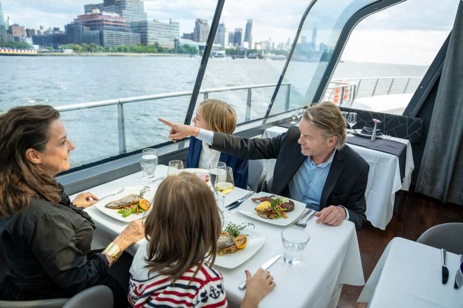 NYC: City Cruises Luxury Brunch, Lunch or Dinner Cruise - Live music, narration, and the mood after dark