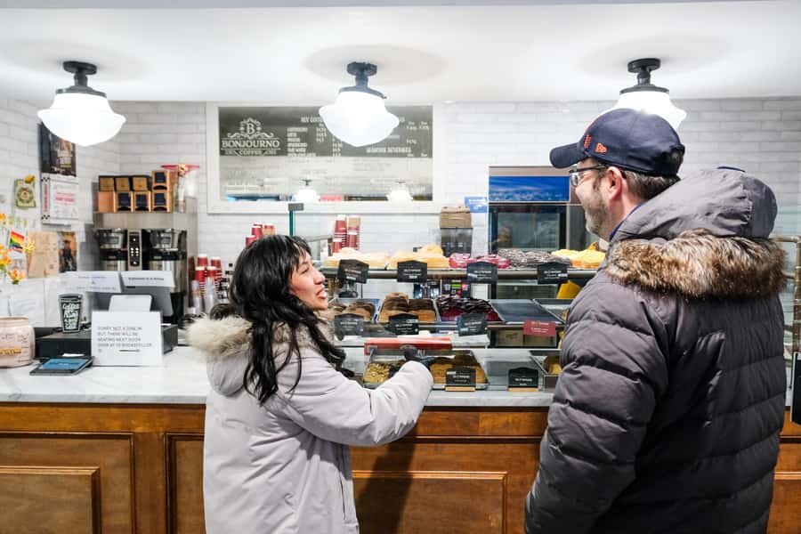 NYC: Guided Delicious Donut Tour with Tastings - The Greenwich Village stop and the wall of donuts