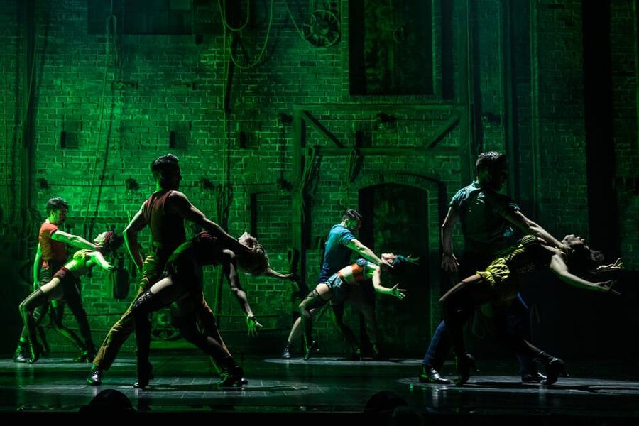 NYC: Moulin Rouge! the Musical on Broadway - Can-can performers and theatrical motion