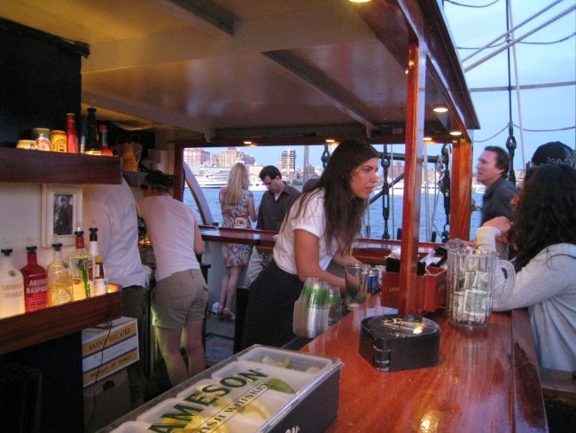 NYC: Statue of Liberty Day Sail with Onboard Bar - The bar, the deck, and the mood