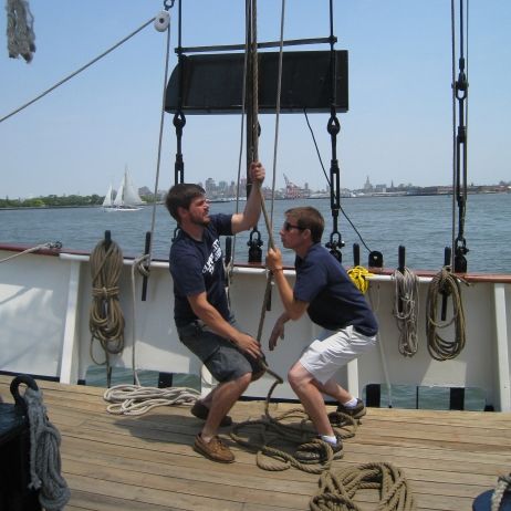 NYC: Statue of Liberty Day Sail with Onboard Bar - Helping with the sails and taking the helm