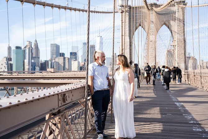 Professional Photoshoot at Brooklyn Bridge in New York - Brooklyn Bridge as the backdrop