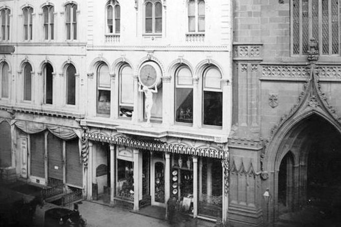 Recreate the Most Requested Walking Tour of 1840s New York - Broadway to Canal Street, with people behind the storefronts