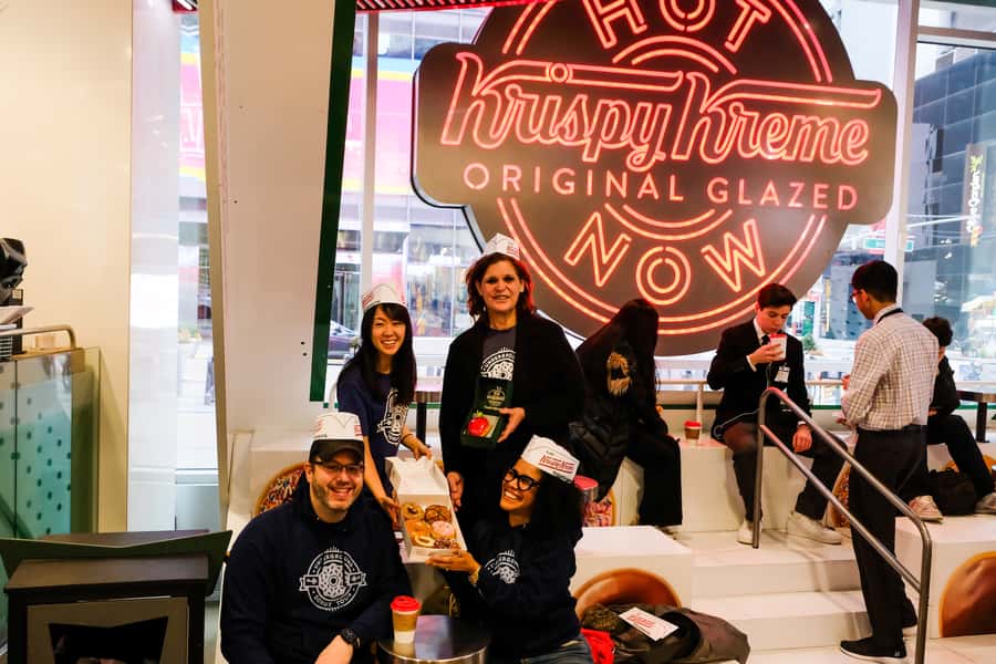 Times Square Donut Adventure by Underground Donut Tour - Walking toward Rockefeller Center